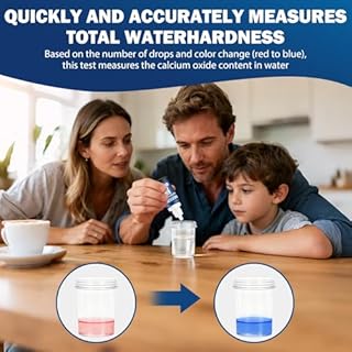 WEILAOK Test Durezza Acqua, Kit Durezza Acqua, Test Durezza Acqua Addolcitore con Provetta per Analisi Misurare Calcare con Test PH e Test Cloro, 15ml Fino a 200 Test, Utilizzo Facile e Immediato