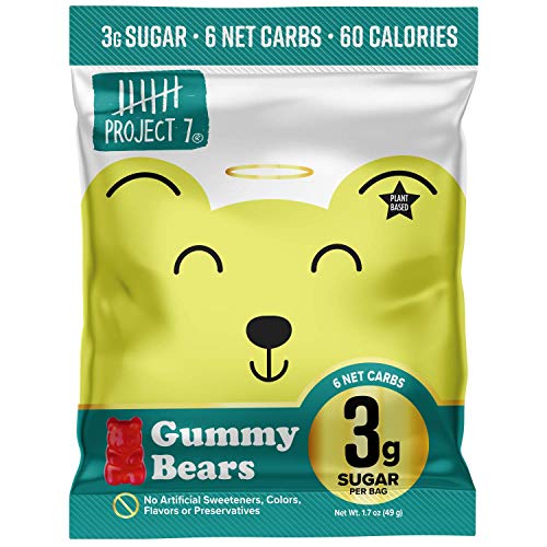 Low Sugar Gummy Bears - Keto Gummies with 3g of Sugar - Vegan Candy Made Without Artificial Flavors and Organic Cane Sugar - 1 Pack