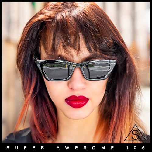 SA106 Womens 80s Squared Cat Eye Sunglasses2