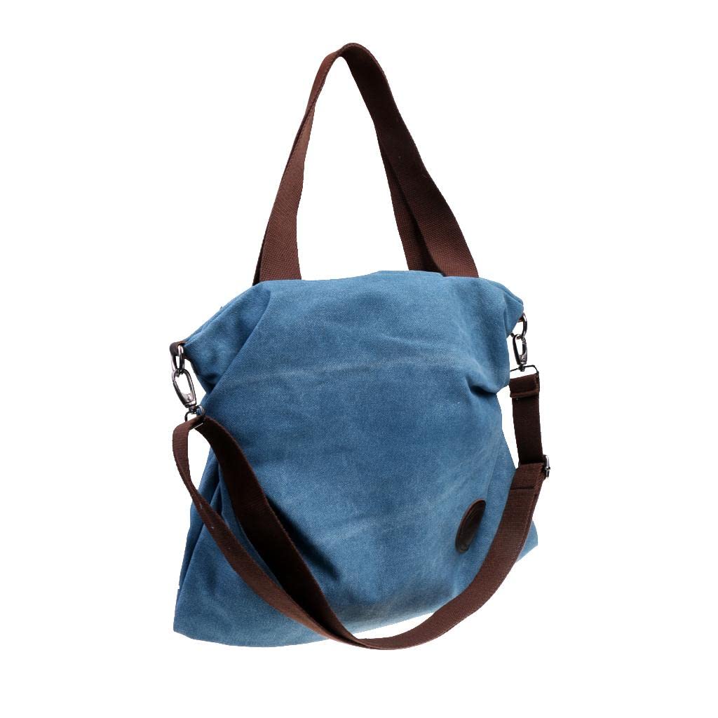 Women Fashion Outdoor Travel Shopping Office College Carry Shoulder Hanging Canvas Bag Tote Handbag Gift Blue-image-9