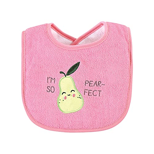 Image of Hudson Baby Unisex Baby Cotton Terry Drooler Bibs with Fiber Filling, Fruits, One Size