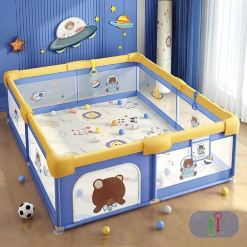 Image of MONSTECG Baby Playpen 120x120cm Playpen for Babies up to 5 Years with Safety Lock, Kids Activity Center (No Mat | No Foldable)