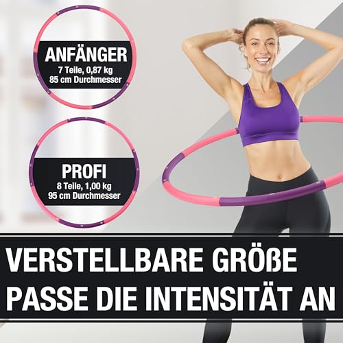 NAJATO Sports Hula Hoop Reifen Erwachsene – Fitnessreifen zum Abnehmen – 1,0 kg & 95 cm Durchmesser – Für Anfänger & Profis