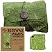 Beeswax Wraps Lunch Kit Food Storage Pack for School or Office - 1 Small, 1 Medium, 1 Large Plus 1 Sandwich for No Plastic Wrap or Bags Zero Waste Alternative - Reusable and Sustainable [4 Piece set]