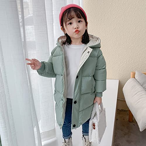Girls Hooded Puffer Jackets Winter Coats Medium Length Down-like Coats Snow Outwear Winter Long Coat Outwear3