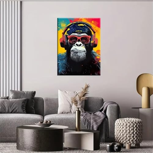 Toile singe avec casque et lunettes pour exprimer votre style