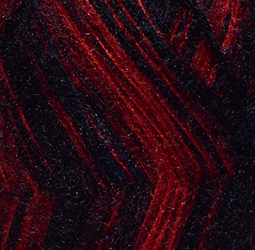 Image of M.G ENTERPRISE Os wal Knitting Wool Yarn, Soft Tarang Feather Wool Ball Black Red 400 gm Best Used with Knitting Needles, Soft Tarang Wool Crochet NeedlesWool Yarn for Knitting. by M.G ENTERPRISE Os wal