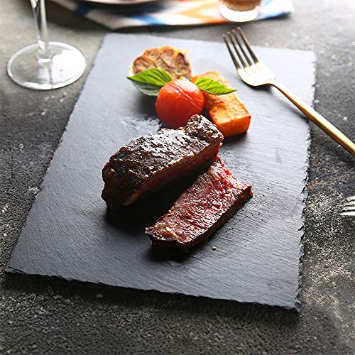 Slate Serving Cheese Board Plate and Platter Dessert Tray for Dinner Parties and Entertaining Pack of 2 (8" x 12")