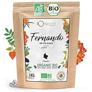 ORIGEENS BIO Kaffeebohnen 1kg | Biologische Arabica Kaffee Ganze Bohnen | Single Origin Kolumbien Fernando | Säurearm | Traditionelle Röstung