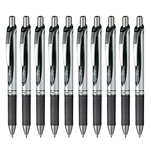 Stylos roller Pentel EnerGel 0.7mm noir lot de 10 BL77-A rétractables importés du Japon
