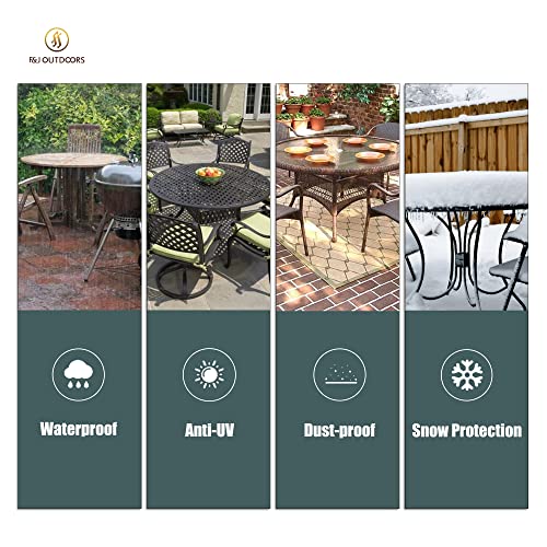 F&J Outdoors Patio Furniture Cover Waterproof Outdoor Large Round Table And Chairs Furniture Set Covers, Eco-Friendly Fabric Uv Resistant Fade Resistant, 96" Dia #TOP6