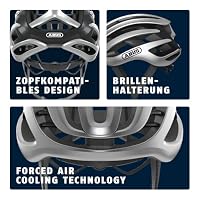 ABUS Rennradhelm AirBreaker - High-End Fahrradhelm für den professionellen Radsport - für Damen und Herren - Silber, Größe L – Ansicht 4
