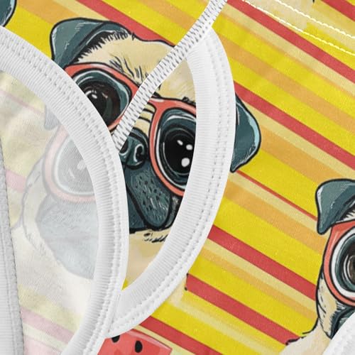 Wusikd Pug Dogs Boys' Underwear Cotton Big Eyes Boys Briefs Soft Toddler Underwear 2T4