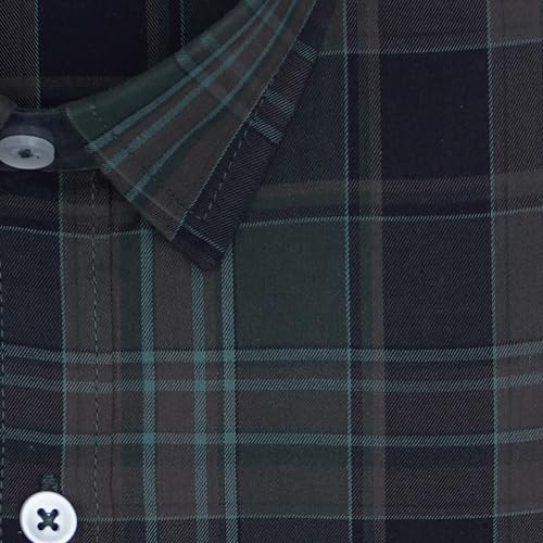 Image of GHPC 100% Cotton Checkered Half Sleeves Regular Fit Formal Shirt for Men
