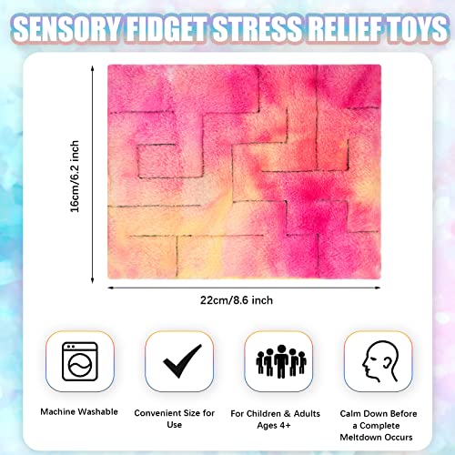 4 Pcs Marble Maze Mat Sensory Fidget Stress Relief Toys Calming Sensory Mat Anxiety Relief Fabric Toys for Teens School Home Reduce Stress(Marble Maze Style,8.66 x 6.3 in) - Image 4