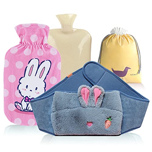 BAYINBROOK Botella de agua caliente, viene con una lujosa funda para la cintura, kit de primer período para niñas, bolsas de calentamiento para aliviar el dolor de cuello, abdomen (gris) Cover
