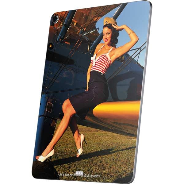 Skinit Decal Tablet Skin Compatible with iPad Air 11in (2024-2025) - Officially Licensed 1940s Pin-Up On Stearman Biplane Design
