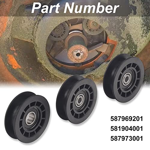 BERPSE 587969201(1) 587973001(2) Lawn Mower Idler Pulley Compatible with Husqvarna, Craftsman, Poulan Pro, Jonsered, Murray, Snapper Other Brands 22\" Walk Behind Mowers, Replaces 581904001