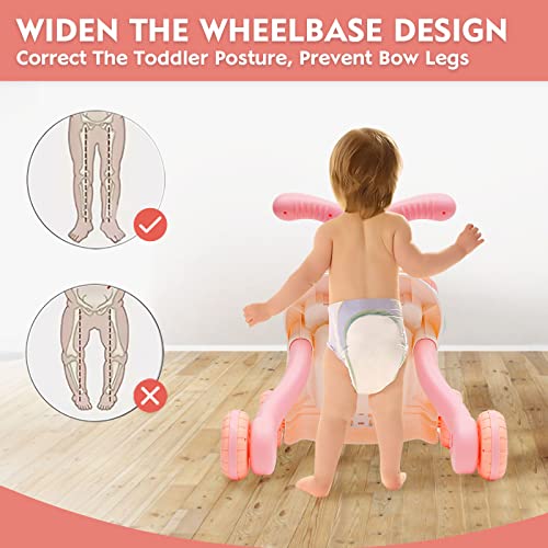 Lauflernhilfe für Kinder, Lauflernwagen mit Montessori Spielzeug und Geräusche, Musik und abnehmbarem Spielboard, Gehhilfe mit regulierbarer Geschwindigkeit Für Babys ab 6 Monaten