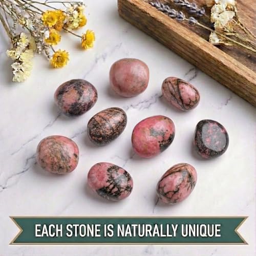 Image of Hand-Selected Rhodonite Stone, Large 1.2 in Polished Crystal, Gift Box