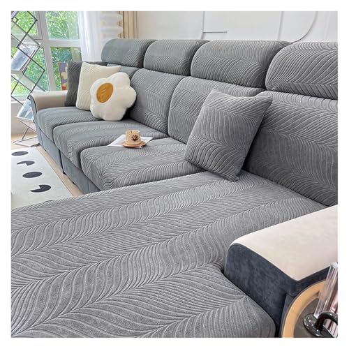 YGSGJSP Funda de sofá o Silla Funda de sofá Jacquard a Prueba de Salpicaduras, Alta Elasticidad, Funda de cojín de sofá antisuciedad, Funda de sofá antiarañazos de Gato(Dark Grey,Plus 2 Seater)