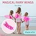 Butterfly Craze Fairy Wings for Girls - Pack of 6 Hot Pink Nylon Wings - Adjustable Straps & Glitter Accents - Kids Dress-Up Party Favors & Butterfly Costume Accessory