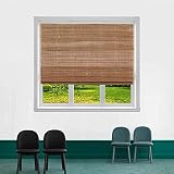 TJ GLOBAL Cordless Bamboo Roman Window Blind Sun Shade, Light Filtering Shades with 7-Inch Valance -