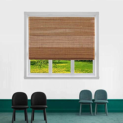 Tj Global Cordless Bamboo Roman Window Blind Sun Shade, Light Filtering Shades With 7-Inch Valance - Natural Woven Bamboo (28" X 64") #TOP9