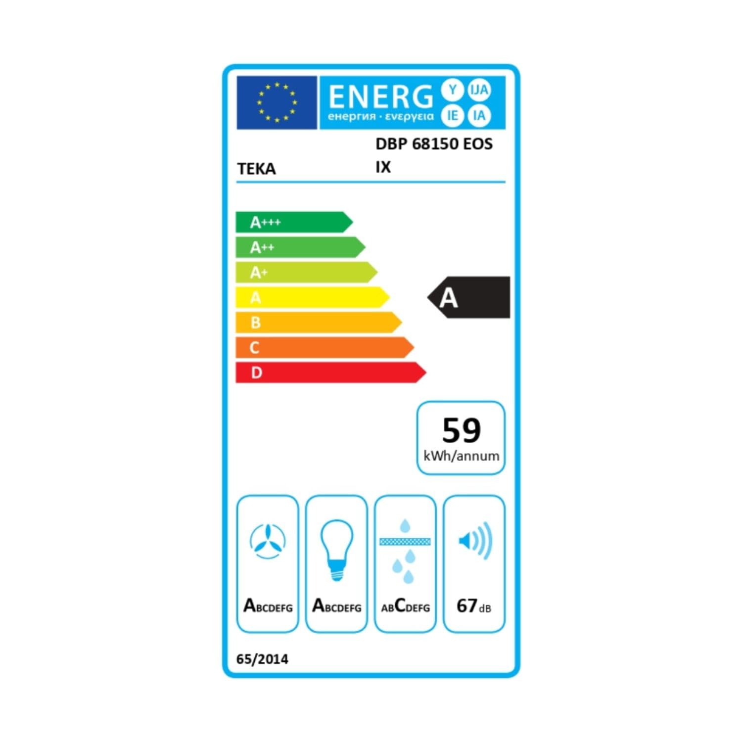 TEKA Campana Decorativa Piramidal, Acero Inoxidable, 3 Velocidades, 60 cm | Control Electrónico, Lámparas LED Dobles, 2 Filtros de Aluminio, Reducción de Salida Incluida, DBP 68150 EOS IX