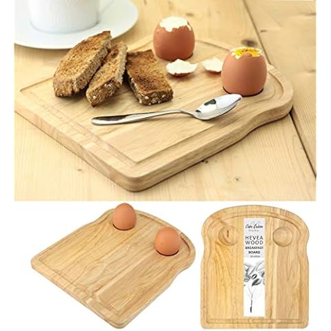 Casa Cuisine™ Toast Shaped Breakfast Board 24 x 20cm, Hevea Wood (Rubberwood) Cover