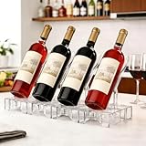 Aidmi Clear Acrylic Wine Rack, Modular Stackable Countertop Wine Bottle Holder with Leaf Shaped Support, Multi Purpose Versatile Wine Display Stand for Home Bar Party Daily Organizing (4pcs)