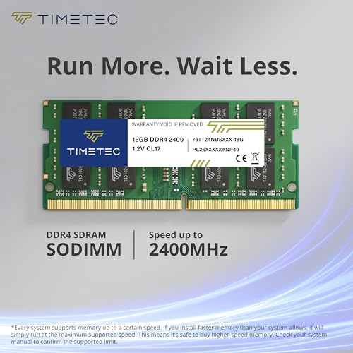 Image of Timetec 16GB DDR4 2400MHz (PC4-2400T) PC4-19200 SODIMM Laptop RAM - 260-Pin 1.2V CL17 Non-ECC Unbuffered Memory Module for Laptop, Notebook, Mini PC, All-in-One