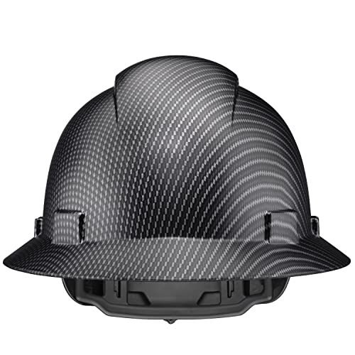 Full Brim Osha Ansi Construction Hard Hat Work Approved Safety Helmet, Classic Black Carbon Fiber Custom Design Hard Hats, 6Pt, Cascos De Construccion Hardhat For Men & Women, Hard Hat By Acerpal #TOP7