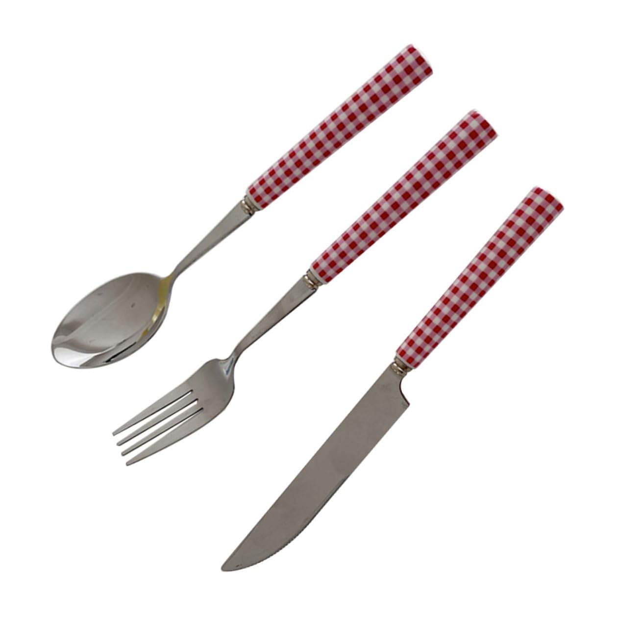 Ciieeo 1Set Humanized Handle Food Cutters French Style Decorative Spoon Fork Knife for Dining Restaurant and Home Use Lightweight Easy to Clean Tableware