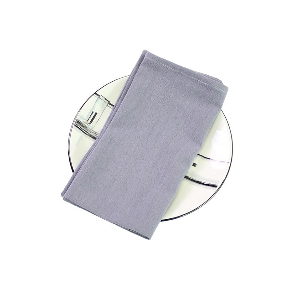 10 Tischdecken, Servietten, quadratisch, aus Baumwollstoff, Wiederverwendbare Geschirrtücher for Dinnerpartys und andere Festliche Anlässe(Grey)