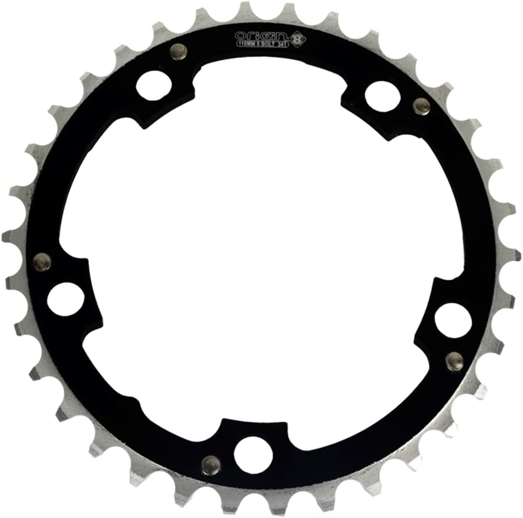 Origin8 Alloy Ramped Chainrings, Black/Silver