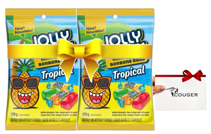 Masterpax Tropical Treats Gift Bundle – Includes Two 7 oz. Bags of Tropical Hard Candy (Imported from Canada) + Exclusive Couger Wildlife Fact Card – Shrink-Wrapped & Gift Ready