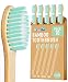 BlueForest Era Bamboo Toothbrushes, Natural Bristles Plastic Free Toothbrush, Non Toixc Wooden Organic Toothbrushes, Bamboo Tooth Brush Soft, Biodegradable All Natural Toothbrush for Adults