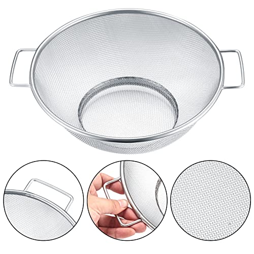 Miniatura 3 de 3 Piezas Colador De Malla Fina De Cocina De Acero Inoxidable, Colador Tamices Ø 24,5 Cm Y Ø 21,5 Con 2 Asas Para Pasta Verduras Y Frutas, Con 1 X Tamiz De Acero Inox Con Mango Largo