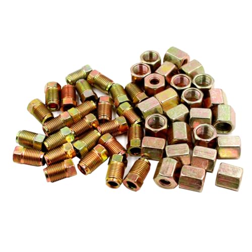 ROMISBABA 25 juegos Tuercas de Línea de Freno de Hierro Galvanizado para Tubos de Resistentes la Corrosión para Recambios de Automóvil y Motocicleta