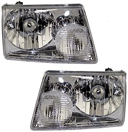 Brock Headlights Compatible with 2001-2011 Ranger Pickup Truck Replacement Driver and Passenger Headlamps 6L5Z13008BA 6L5Z13008AA