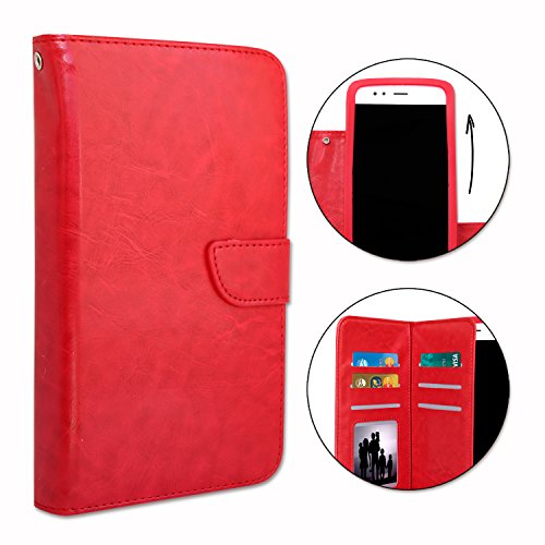 PH26® Etui Housse Folio pour LG Optimus L7 P700 Format Portefeuille en éco-Cuir Rouge avec Double...
