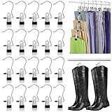 Genérico 20 Pcs Pinzas para Ropa de Acero Inoxidable con Revestimiento de Goma, Ganchos para Pantalones con Clips Ahorran...