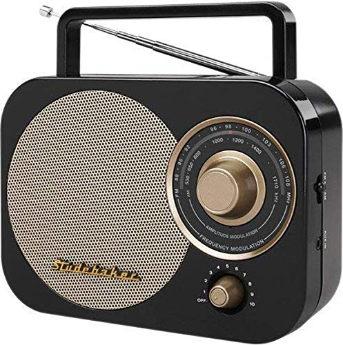 Buy 1 get 1 🔥 Studebaker Portable AM/FM Radio, Black (SB2000BG)