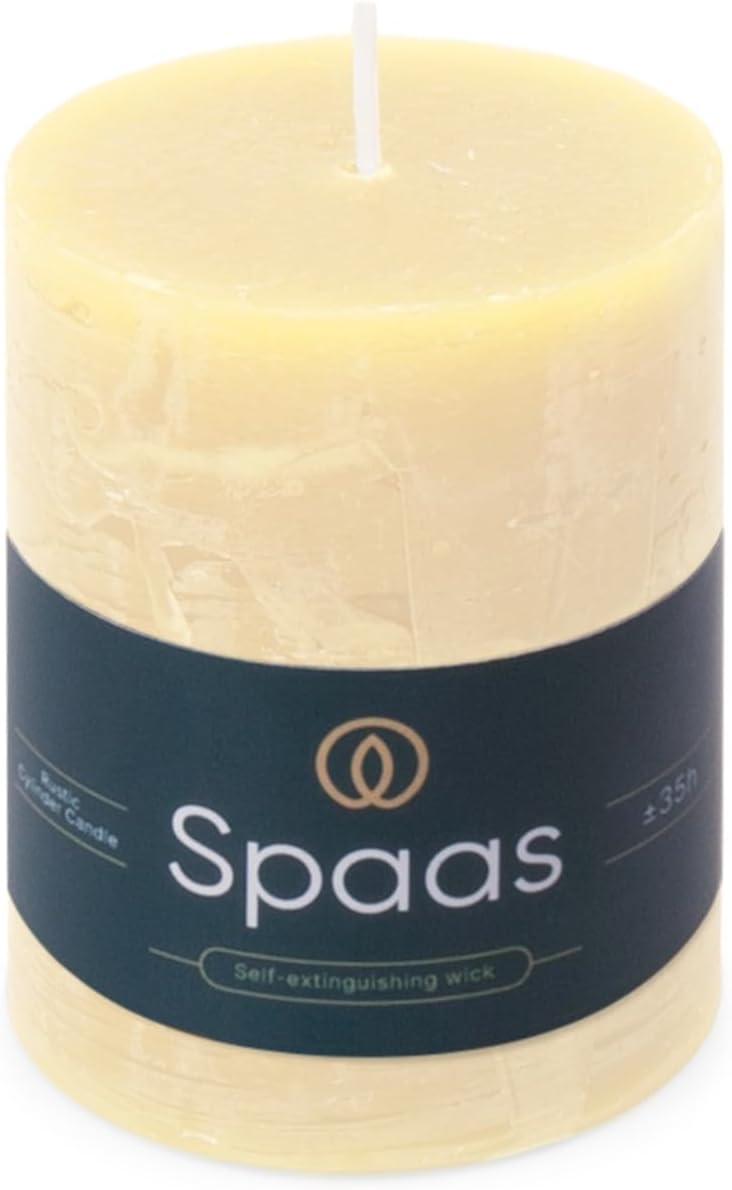 Rustic Pillar Candle 70/95 mm 35h, Ivory