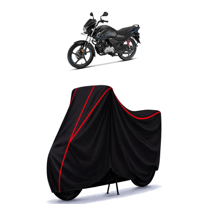 Image of Hero Passion Xtec Water Resistant Bike Cover for All Motorcycles & Rain | Heavy Duty Taffeta Fabric | UV Protection, Dustproof, Scratchproof | All Weather Two Wheeler Body Cover with Elastic Bottom