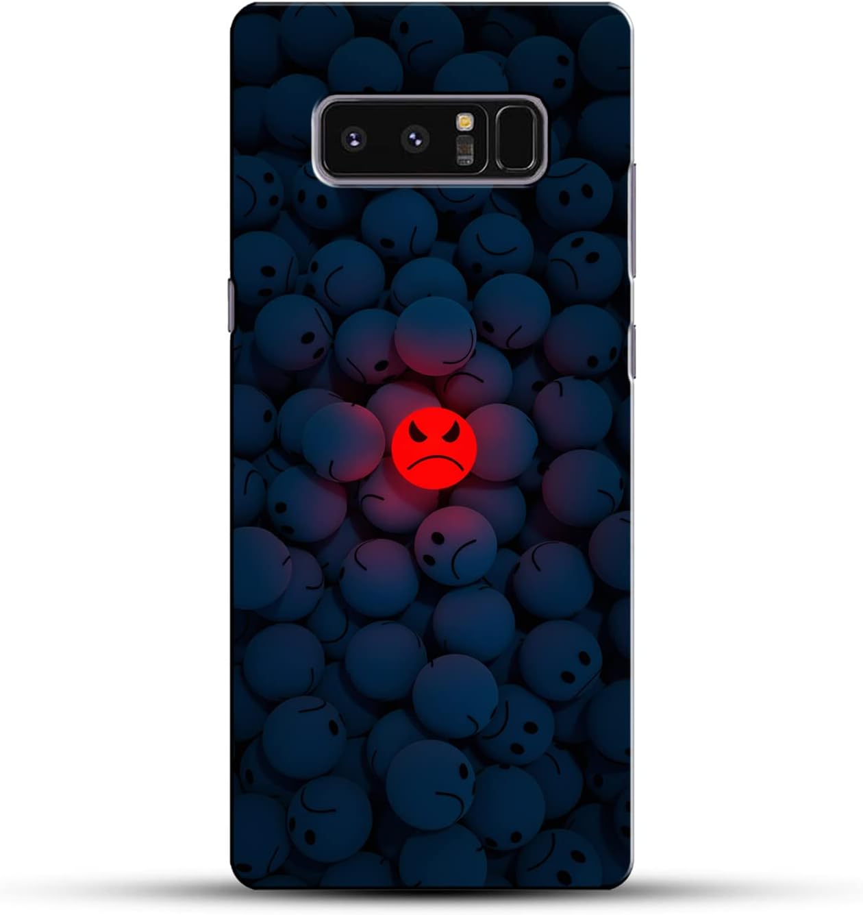 DREAMCART Samsung Note 8 Back Cover | Devil RED Emoji Blue SAD Balls Pattern Fancy Cover | Stylish Looking Designer Printed Hard Back CASE Cover for Samsung Galaxy Note 8