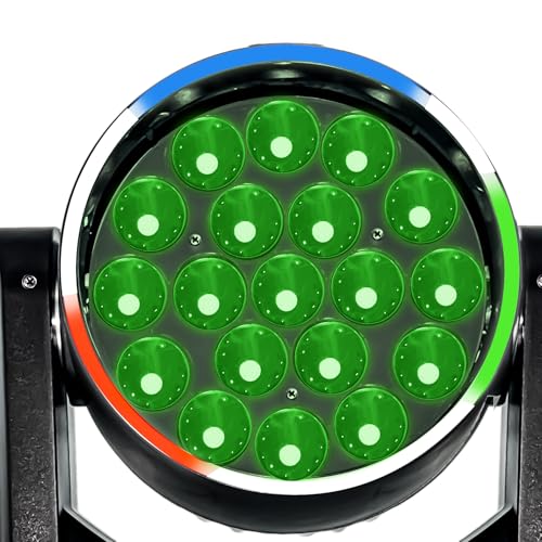 Weikass Led 19x15W Zoom Wash Beam Dmx512 Moving Head Stage Lighting Dj Club Wedding Party Christmas Colors Gobos Light Show (1 Light) by Weikass - Used condition - Image 8