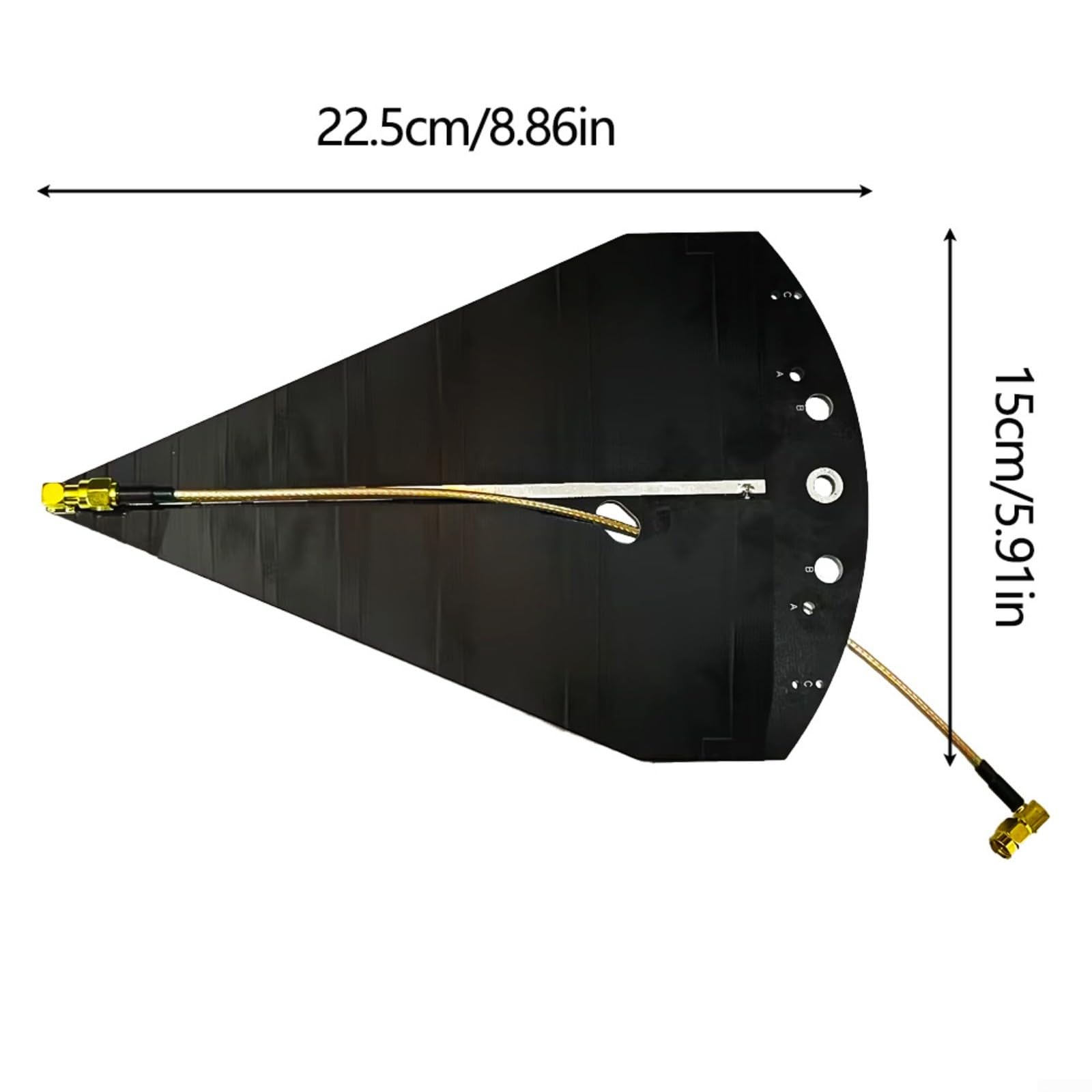 SL10 Log-Periodische Antenne, 50 MHz-6 GHz, hohe Verstärkung, 7 dBi, niedriger VSWR für HF-Tests, Signalüberwachung, Außeneinsatz, schwarze Legierung, 225 cm (Antennengriff)
