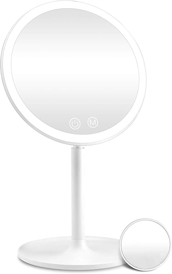 Rechargeable Lighted Makeup Mirror, 1X/10X Magnifying